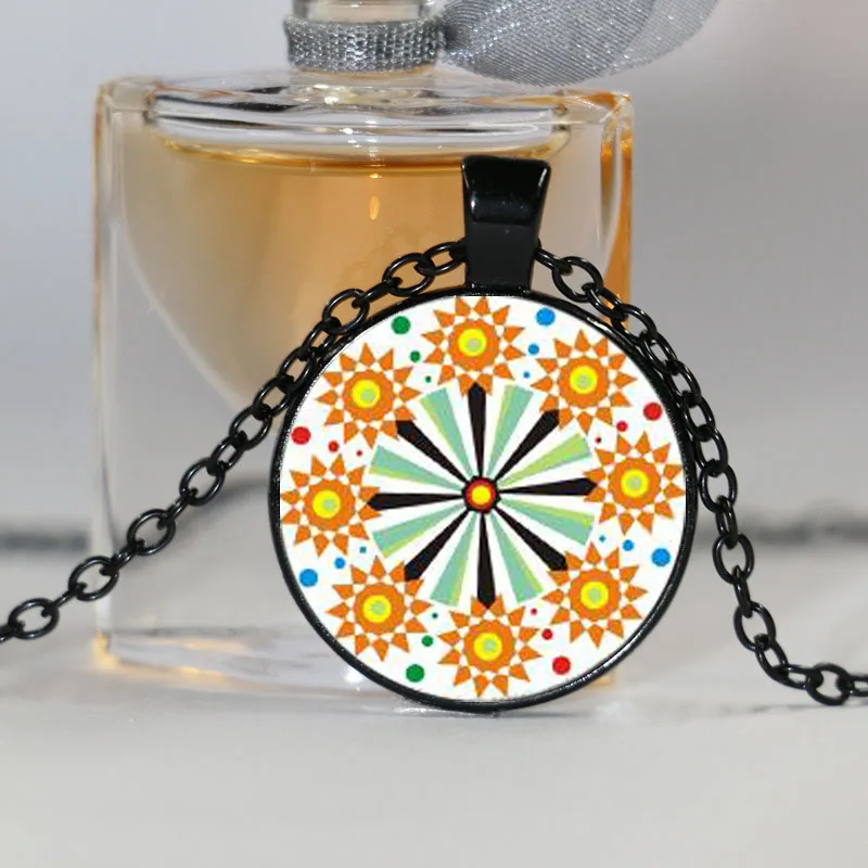 Очаровательное винтажное серебряное ожерелье с мандалой ювелирные изделия