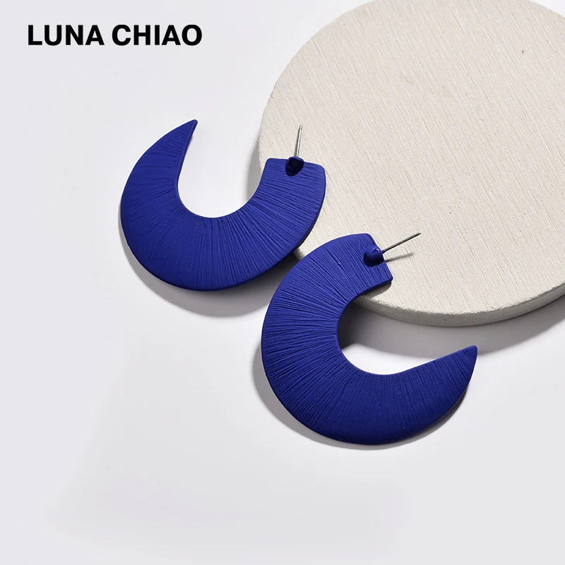 Серьги-гвоздики LUNA CHIAO металлические матовые с покрытием ed лиловые оливковые