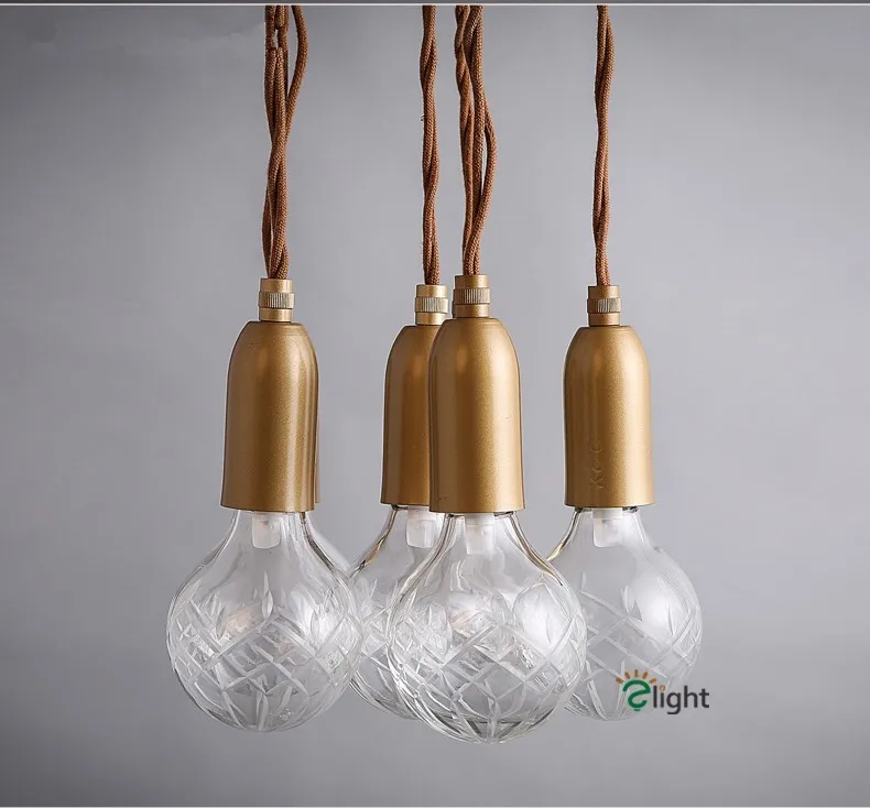 Современные Простые Стеклянные DIY светодиодные люстры Lustre медь Лофт бар светодиодная люстра освещение веревка паук светодиодные подвесные светильники