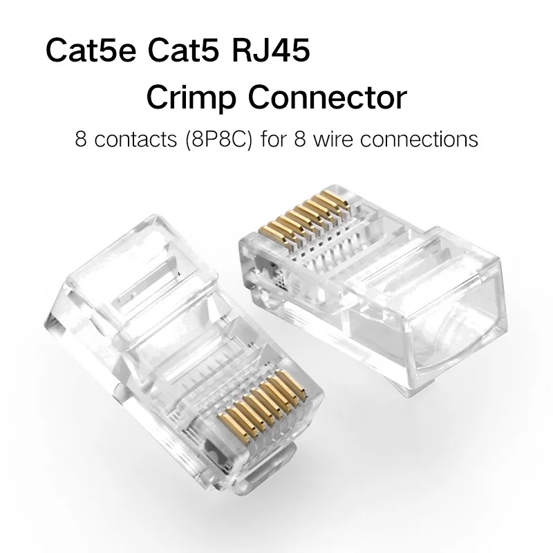 Разъем Cat5 RJ45 Cat5E 8P8C модульный Ethernet кабель Позолоченный разъем Cat 5 ОБЖИМНАЯ сеть RJ