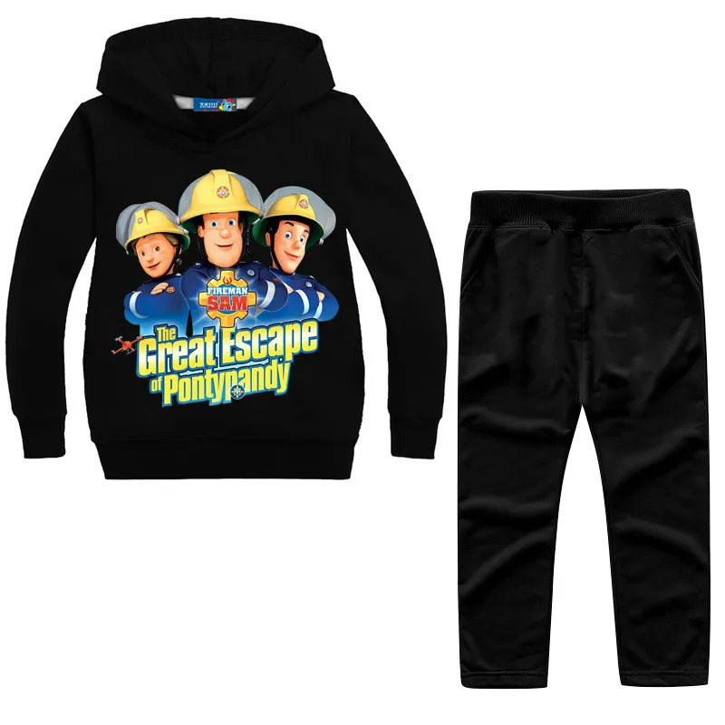 2-8Y Toddler Boys Clothes Fireman Sam Jogging Stylish Kid Teenage Clothing Sets Kids Tracksuit Girls Costume Hoodies+Pants Suits | Детская