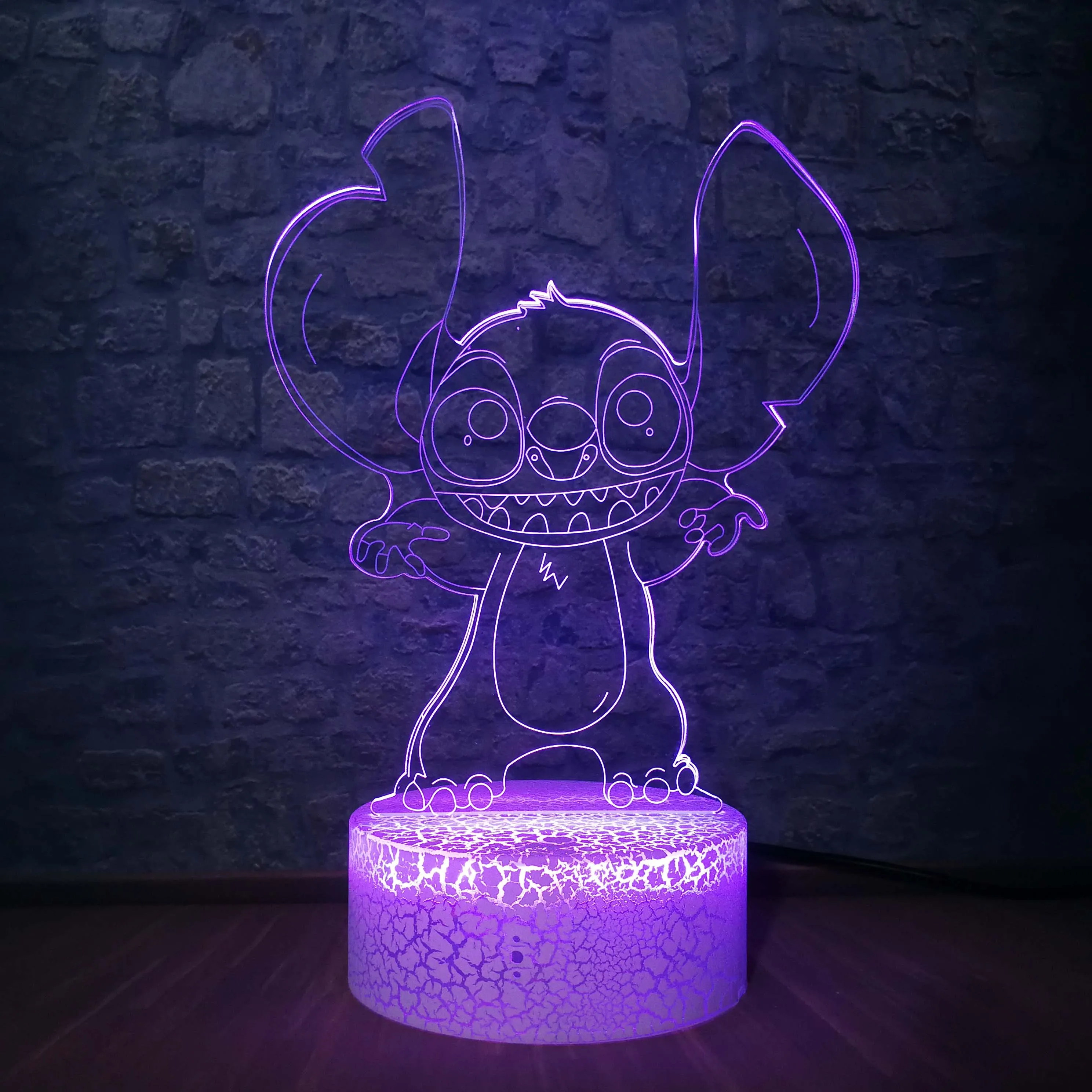 Прямая поставка милый стежок 3D светодиодный светильник многоцветный RGB ing