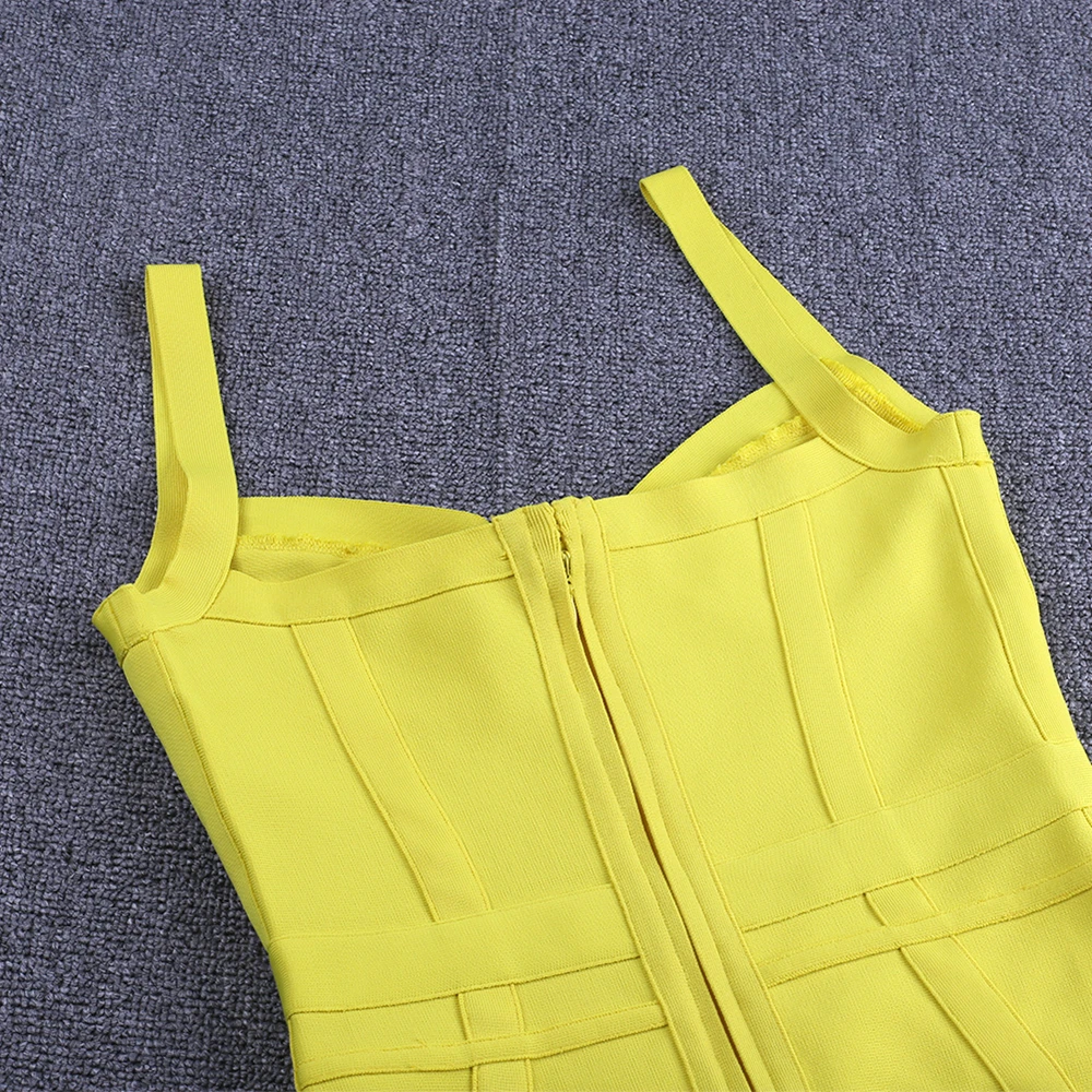 Ocstrade обтягивающее облегающее платье Vestidos новое поступление женское Полосатое неоновое желтое Бандажное платье из вискозы Сексуальные вечерние летние платья