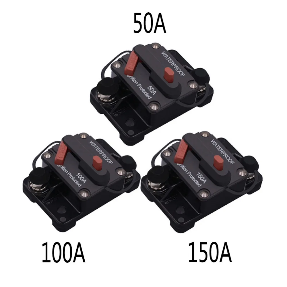 Optional 50 100 150 Amp Car Automotive Marine Boat Audio Circuit Breaker with Manual Reset 12V- 42VDC Waterproof #276918 | Автомобили и