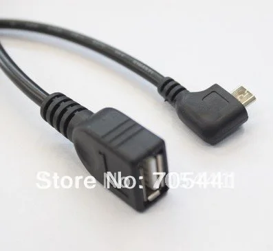 4 шт./лот бесплатная доставка прямой угол микро USB к гнезду otg кабель|usb to usb female|angled