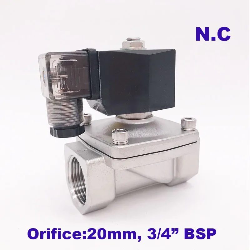 GOGO 2 way SS304 водяной электромагнитный клапан с нормально закрытым портом G3/4 &quot240 В