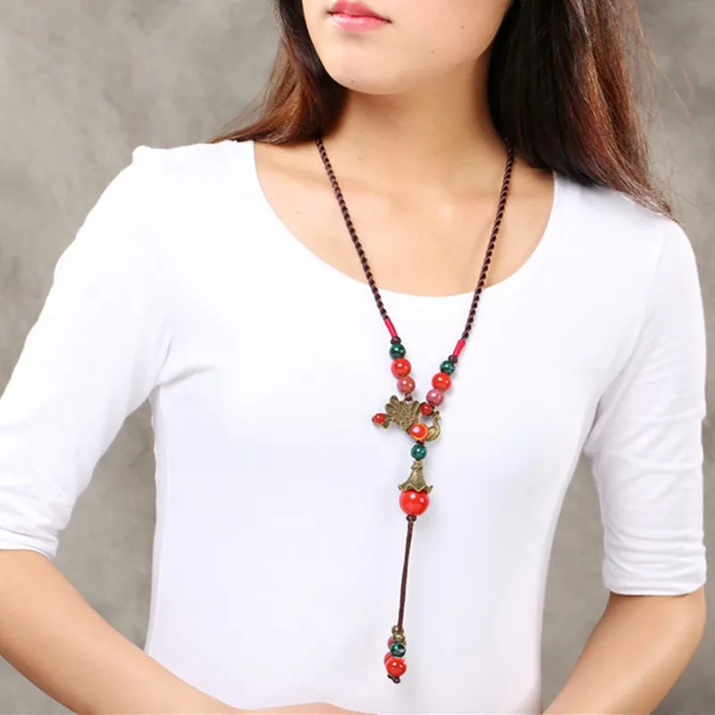Длинное ожерелье для женщин Ювелирные Изделия подарок керамические аксессуары