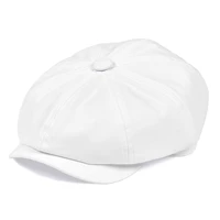 botvela white twill cotton newsboy cap for men women classic cabbies driver apple caps gatsby flat hat baker boy headpiece 003