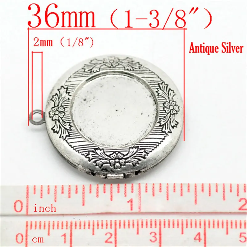 DoreenBeads 10 шт. серебристого цвета изображение/фоторамка подвески 36х32 мм (подходит