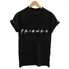 2019 летняя модная футболка в стиле Харадзюку, женские футболки с надписью FRIENDS, топы, повседневная женская футболка с коротким рукавом, женская одежда Tumblr