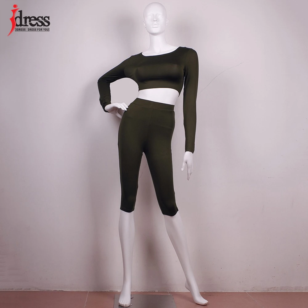 Женский Облегающий комбинезон IDress из двух частей летний черный до колена 2016