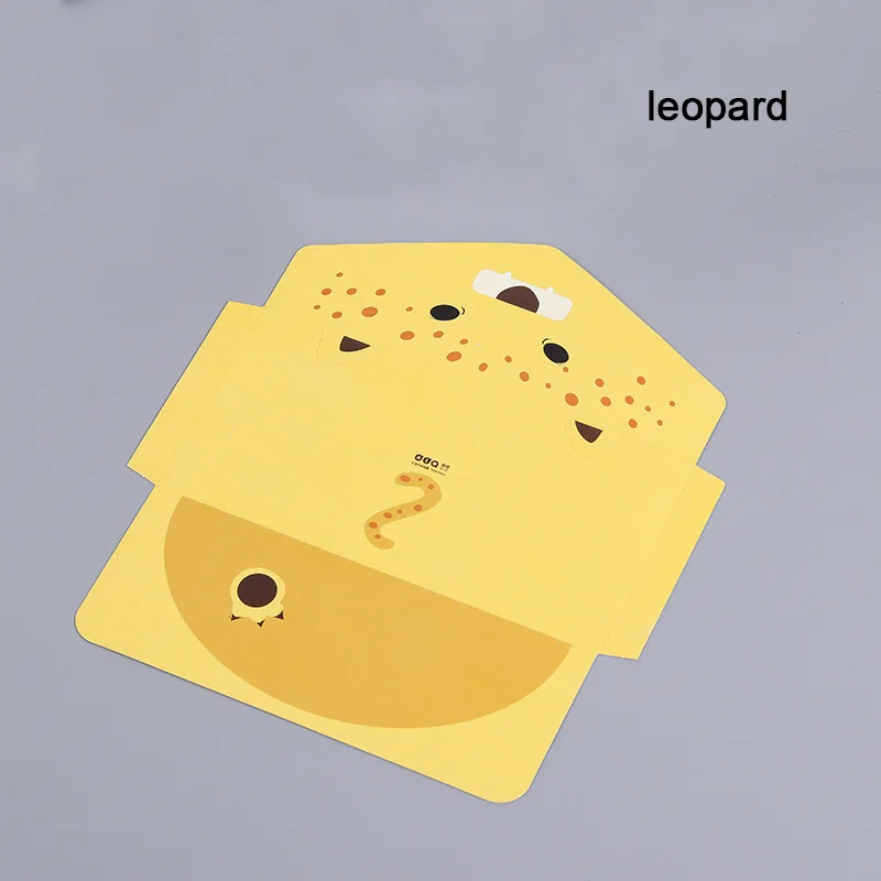 leopard x10pcs 10 шт милые животные пустые карты пригласительные карты для детей день рождения сообщение бумага Панда Свинья медведь Детские принадлежности для душа - Цвет: leopard x10pcs