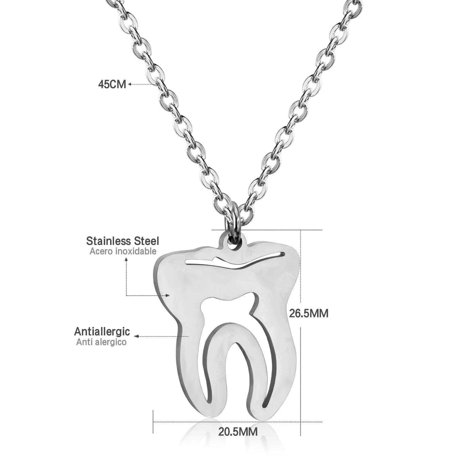 LUXUKISSKIDS хип хоп кулон с зубьями ожерелье из нержавеющей стали звеньевая цепь