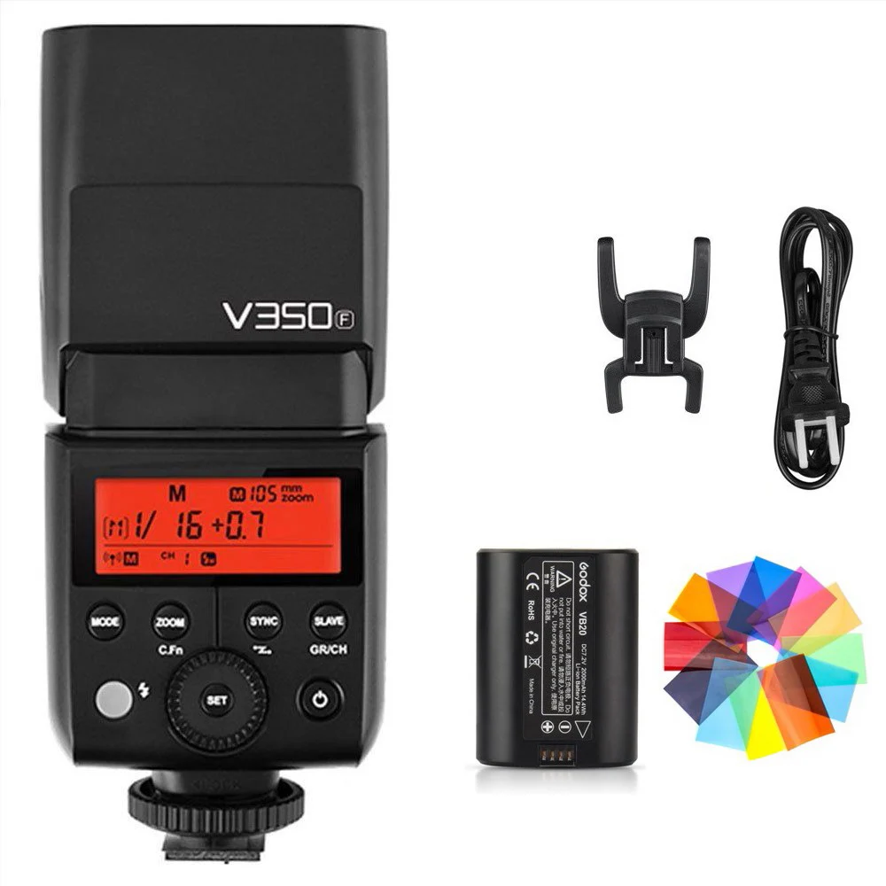 

Godox V350F TTL HSS 1/8000s Speedlite Flash for Fuji Fujifilm X-Pro2/ X-T20/ X-T2/ X-T1/ X-Pro1/ X-T10/ X-E1/ X-A3/ X100F Camera