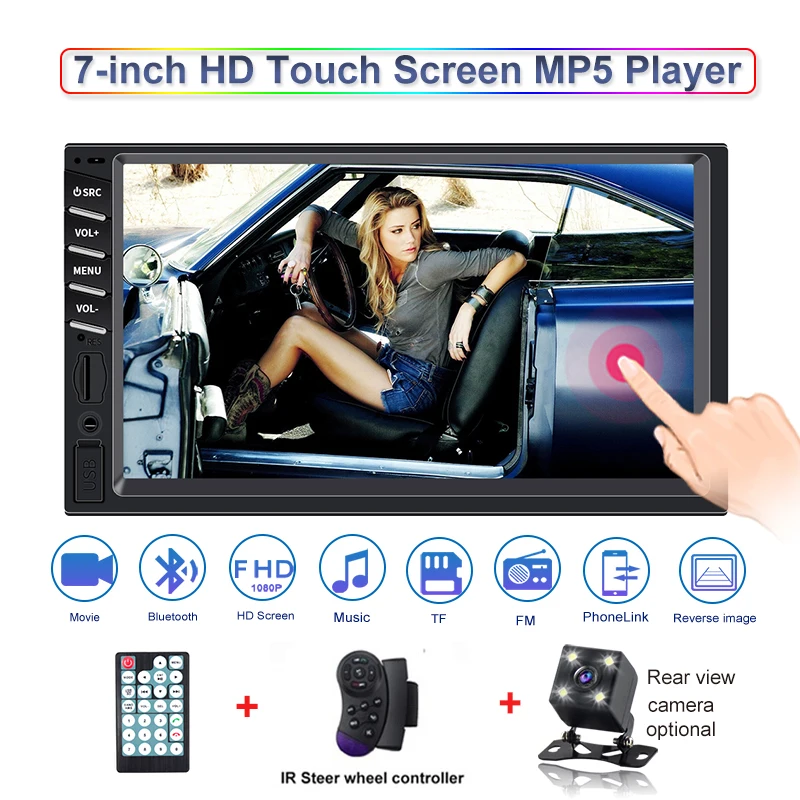 2din Автомагнитола 7 дюймов сенсорный mirrorlink Android плеер 2 DIN MP5 Авторадио Bluetooth Камера