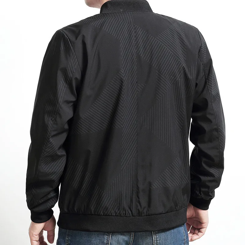 

2019 Spring and Autumn New Men's Modis Plus size jacket Men's Fashion Striped Casual jacket More Size L-6XL 7XL