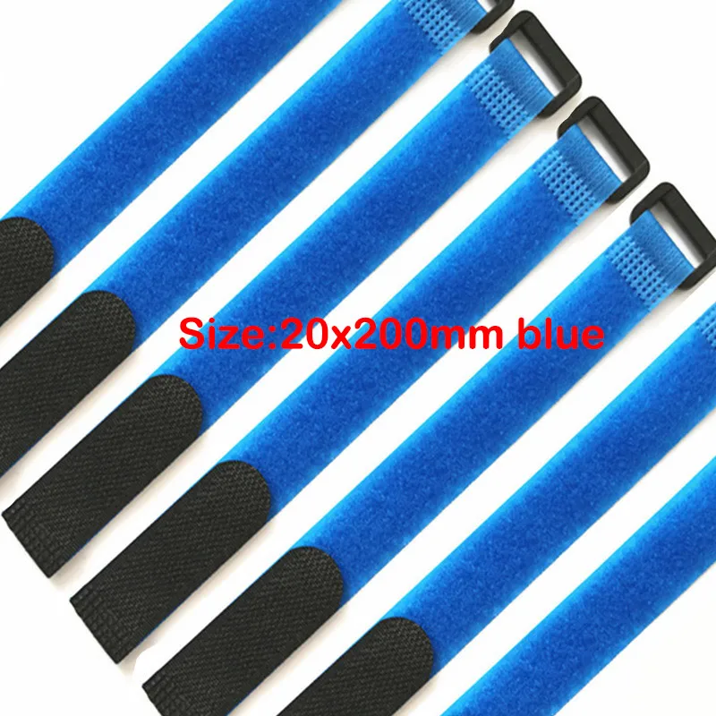 20 x 200mm blue 50 шт. обратная Пряжка волшебная лента velcros клейкая лента липкая линия отделочный ремень для обвязки нейлоновая изолента застежка на липучке - Цвет: 20 x 200mm blue