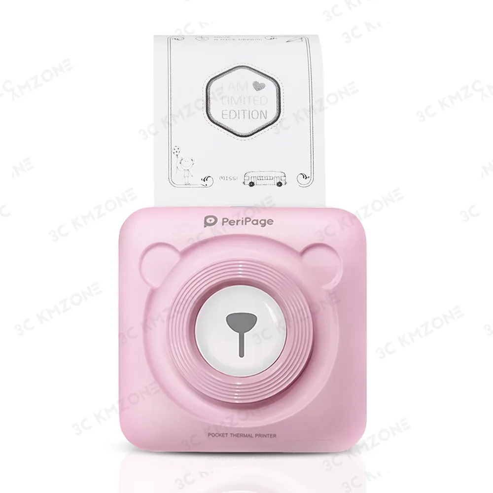 Pink Портативный Bluetooth фотопринтер 58 мм мини беспроводное соединение Карманный принтер для детей рождественские подарки - Цвет: Pink
