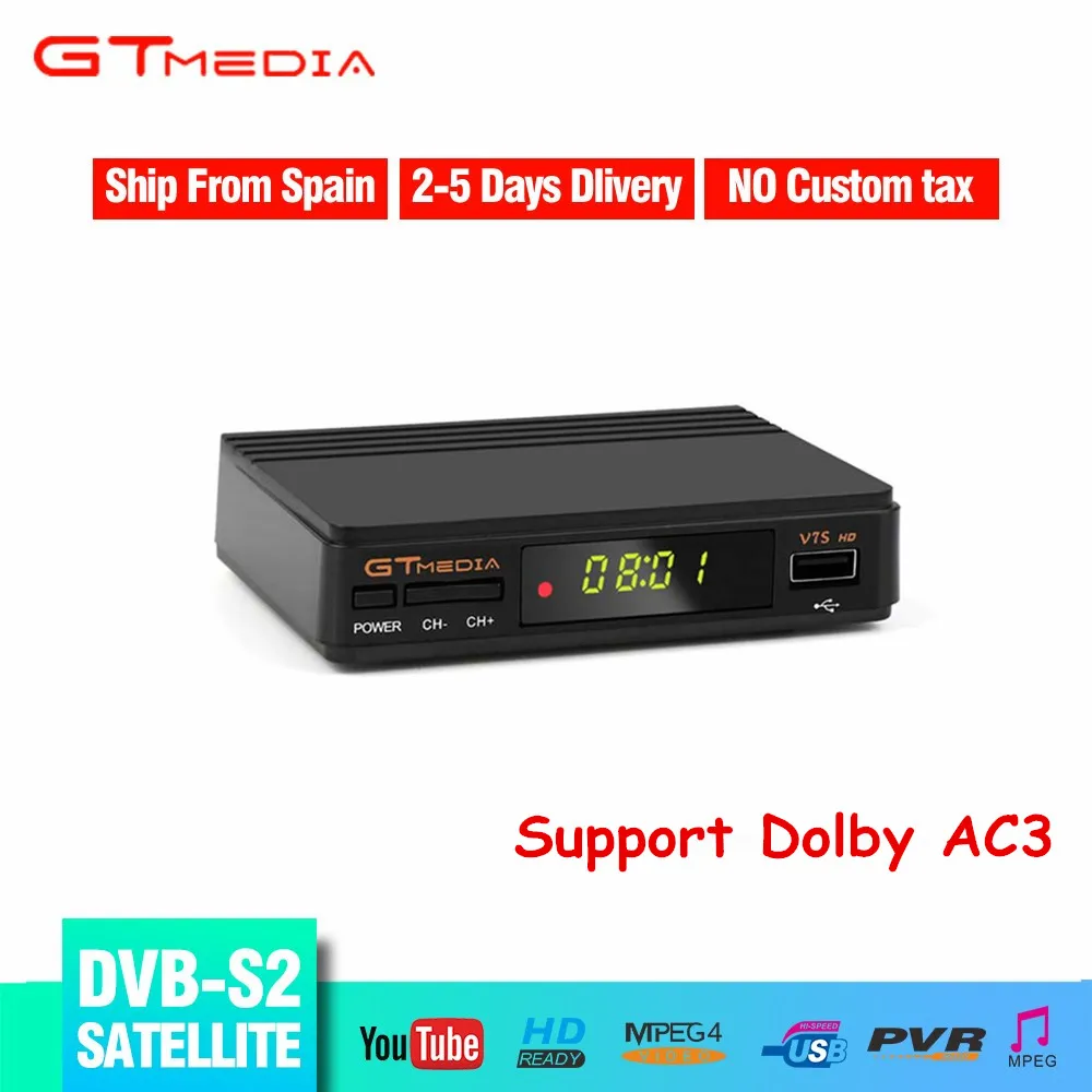GTMEDIA Freesat HD DVB S2 V7S спутниковый ТВ приемник Поддержка CCCAM YouTube Dolby AC3 H.264 1080p MPEG 2/4