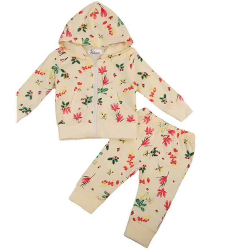 0-2 years old with floral suit and hooded |