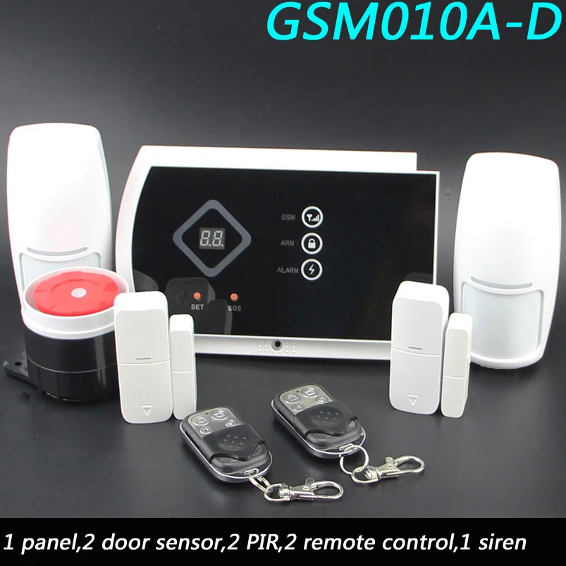 GSM010AD Голосовая подсказка Беспроводная/Проводная SMS GSM сигнализация домашняя автоматическая система безопасности s с PIR/дверной сигнализацией датчик приложение устройство управления Комплект - Цвет: GSM010AD