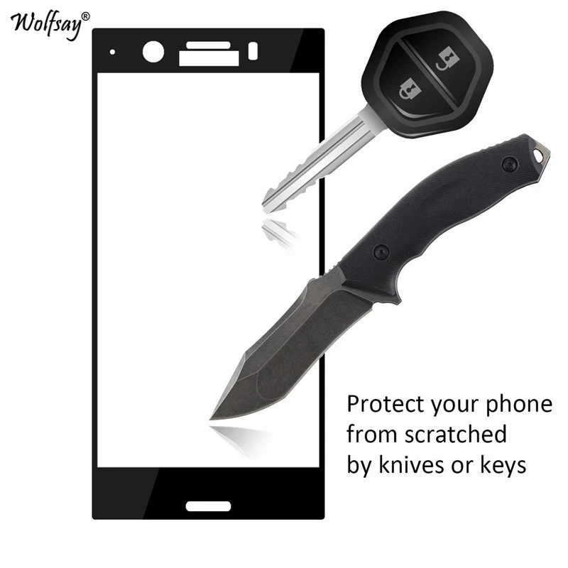 Wolfsay 2 шт для стекла Sony Xperia XZ1 компактная Защитная пленка экрана из закаленного