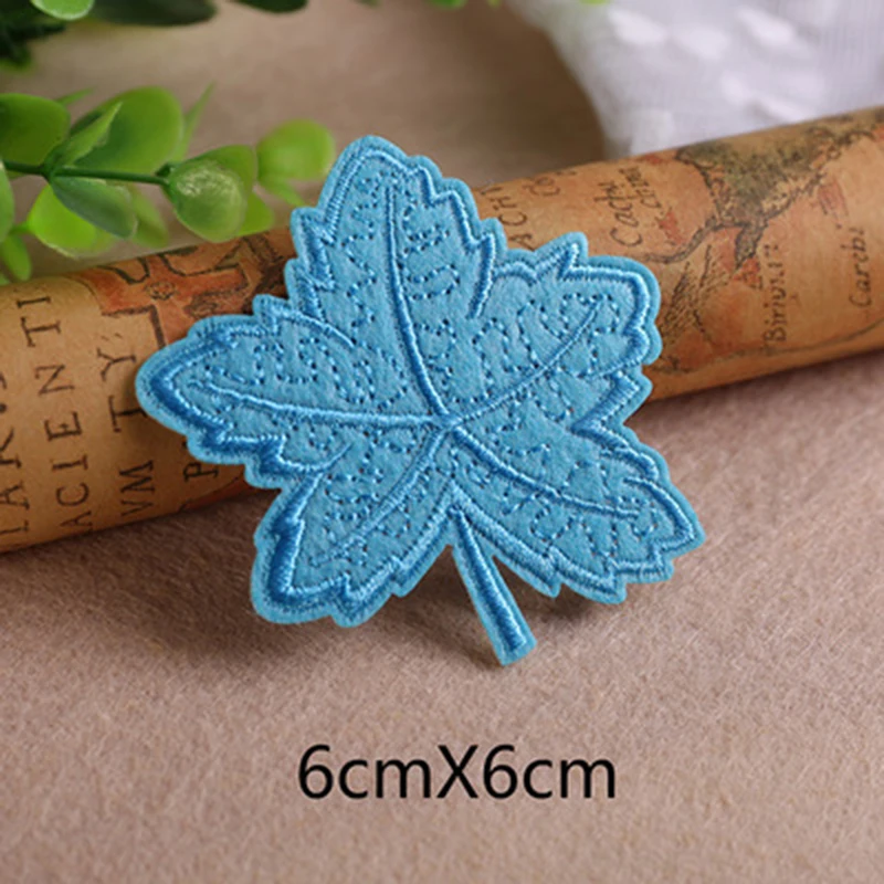 5 шт. цветные нашивки в виде кленового листа с вышивкой аппликация для одежды