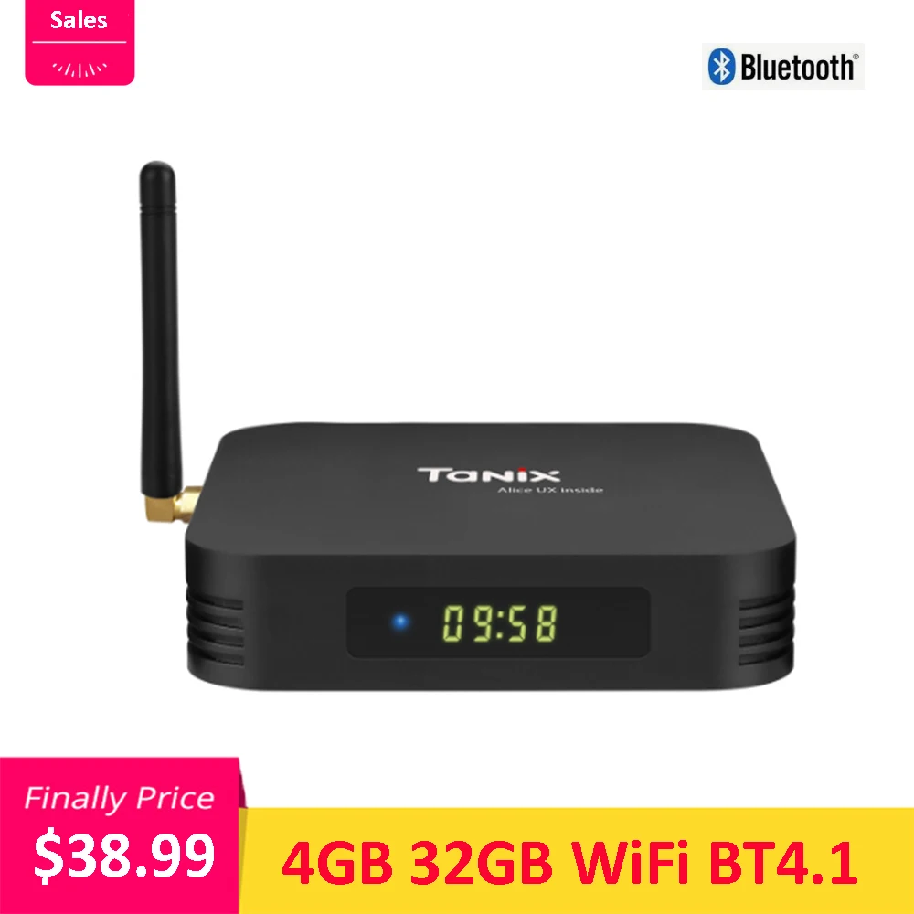 ТВ-приставка Tanix TX6 Android 9 Allwinner H6 4GB DDR3 32 GB/64 GB EMMC 2,4 GHz 5GHz wifi BT4.1 поддержка 4K H.265 Bluetooth 4,0 wifi