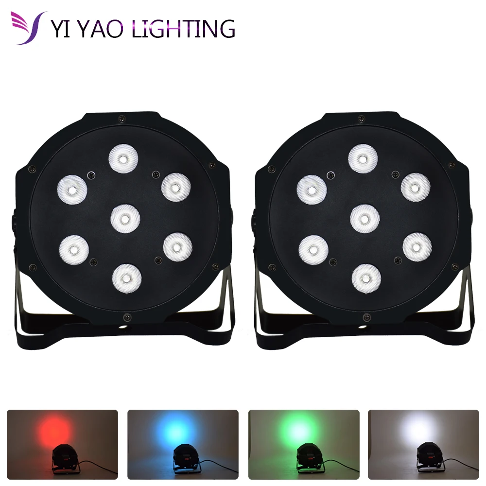 Высококачественный плоский светодиодный прожектор Par 7X12w RGBW DMX512 контроллер DJ