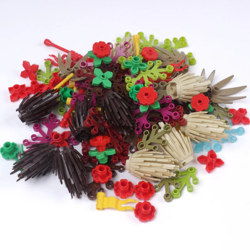 Город строительные блоки кубики Moc куст цветок трава дерево растения Друзья блок