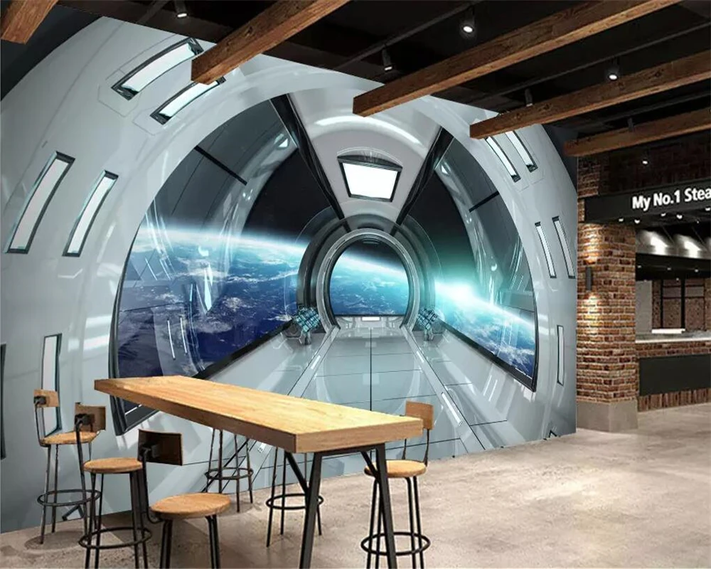 Обои wellyu на заказ фотообои 3d обои стерео личность космос капсулы бар KTV фон
