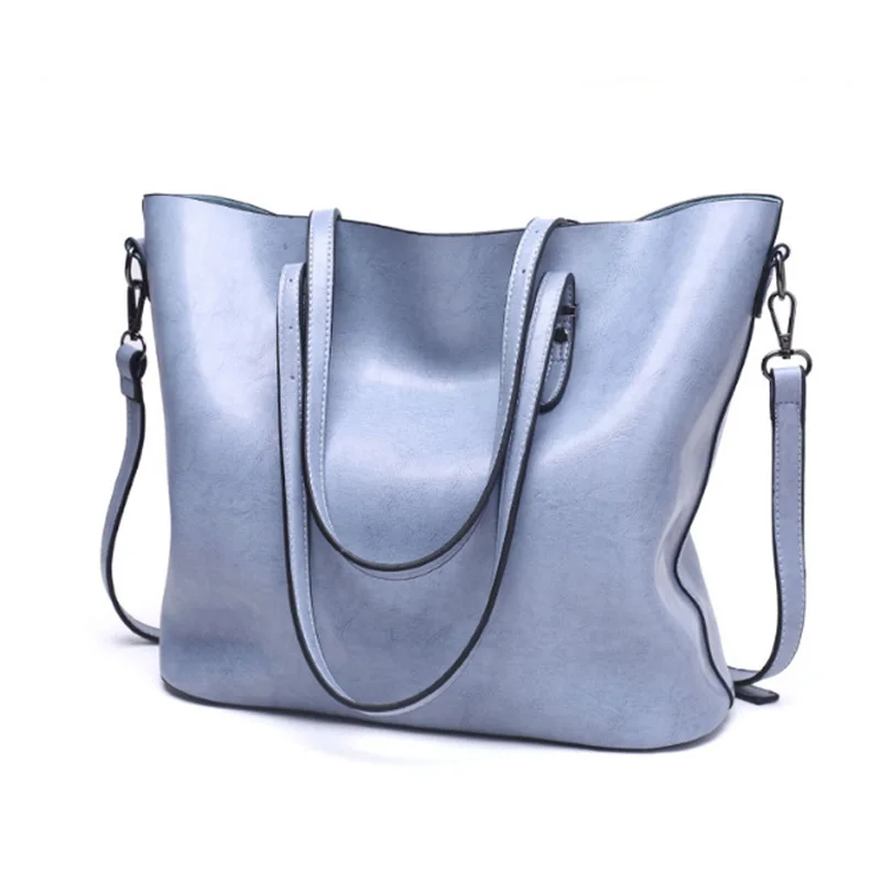 Sky Blue Bag Женские сумки для женщин, большие сумки, известный бренд, масло, воск, кожа, Ретро стиль, Ретро стиль, сумки через плечо, тоут, на выход, сумки через плечо - Цвет: Sky Blue Bag