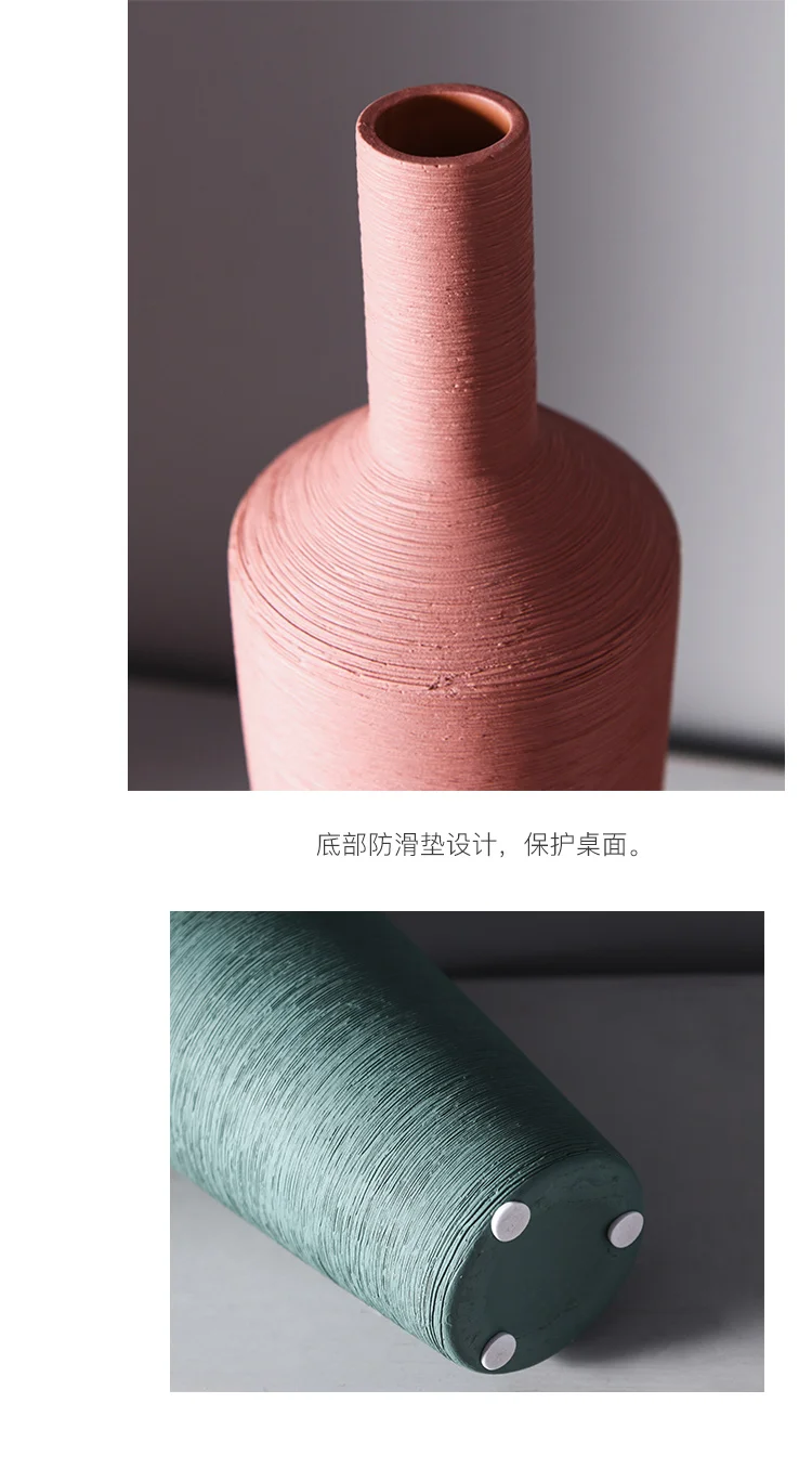 Скандинавский простой цвет проволока рисунок керамическая ваза декор сушеные