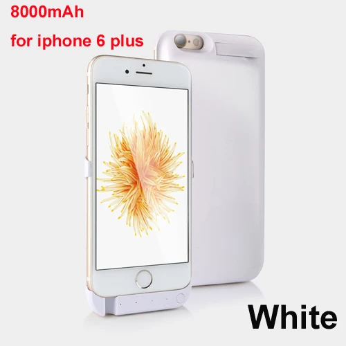 For I6 Plus White Зарядное устройство чехол для iPhone 6 6s Plus чехол для аккумулятора power Bank Чехлы для зарядки ультра тонкий внешний для iPhone 6 S - Цвет: For I6 Plus White
