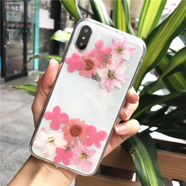 9 Настоящая гербарий для iphone XR настоящая Цветочная сумка для телефона iphone 6 6s 7 8 9 plus XS X XS MAX с гидрогелевой пленкой - Цвет: 9