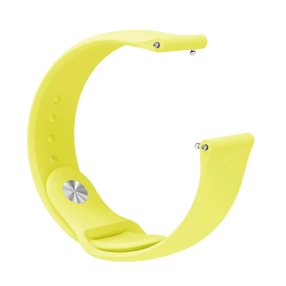 Lime 20 мм Ширина Мягкие силиконовые смарт часы полосы Quick Release ремни совместимый регулируемый ручной браслет для стандартных SmartWatch - Цвет: Lime