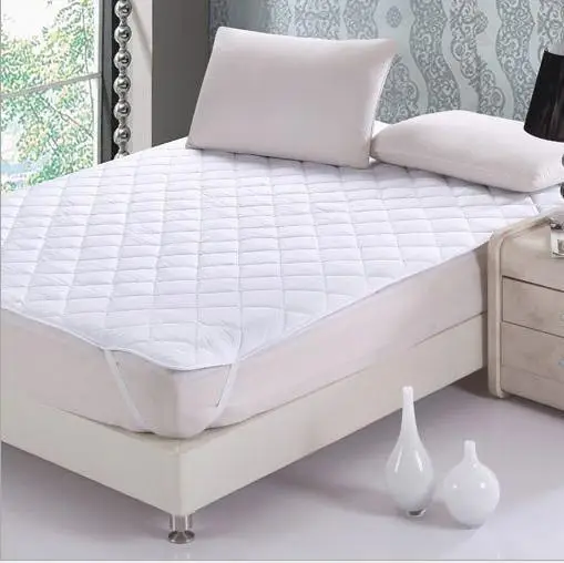 (50)one piece white quilted mattress Pad with filling single double queen king cover also fitted sheet | Дом и сад