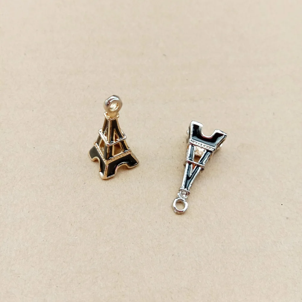 10pcs 23x10mm Enamel jewelry accessories Eiffel Tower charms pendant earrings bracelet necklace handmade DIY material | Украшения и