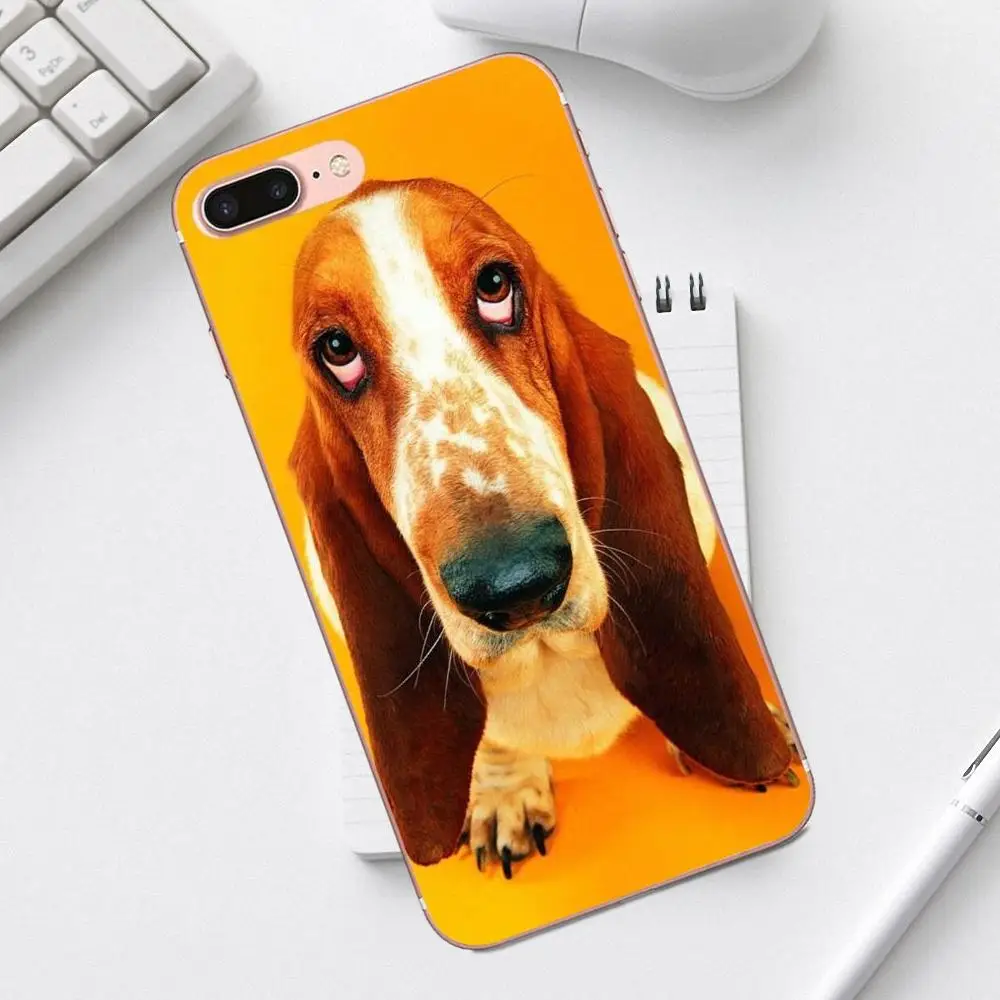 Защитные чехлы из ТПУ для телефонов Basset Hound Dog Puppies Galaxy Alpha Core Prime Note 4 5 8 S3 S4 S5 S6 S7 S8 S9