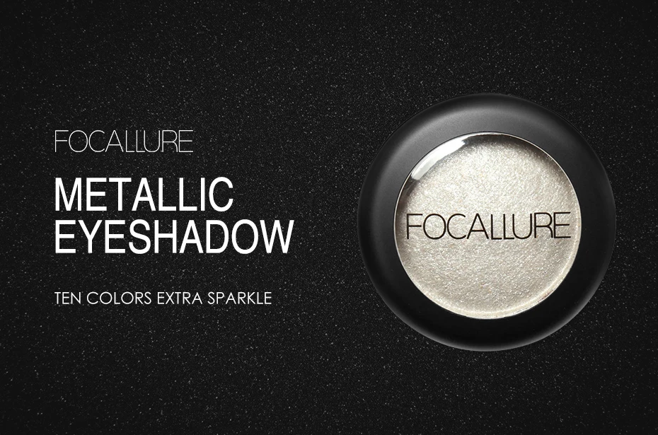 FOCALLURE 10 цветов теней для век Палитра запеченных теней в Мерцающие Металлические Глаза Макияж Косметические Инструменты