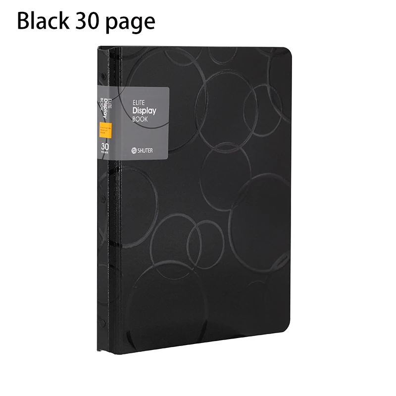 black 30page 240*310 мм A4 профессиональная папка для документов 30 40 60 80 страниц папка для презентаций дисплей книга офис бизнес органайзер для документов - Цвет: black 30page