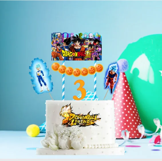 Насыщенный сапфировый Стиль Dragon Ball Z торт Топпер Дети День рождения украшение душевой кабины поставки DBZ Goku торт Топпер - Цвет: Насыщенный сапфировый