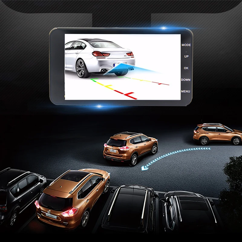 E-ACE B21 4 дюймовый мини Автомобильный видеорегистратор FHD 1080P отлично подходит Ночное видение Dash Cam Двойной объектив с заднего вида Камера Автомобильный видео Регистраторы Dashcam
