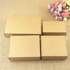 Картонная коробка из коричневой крафт-бумаги, 25 шт.лот, четыре размера в упаковке, коробка для хранения подарков на День Благодарения, фестиваль, десерт, цветы, печенья