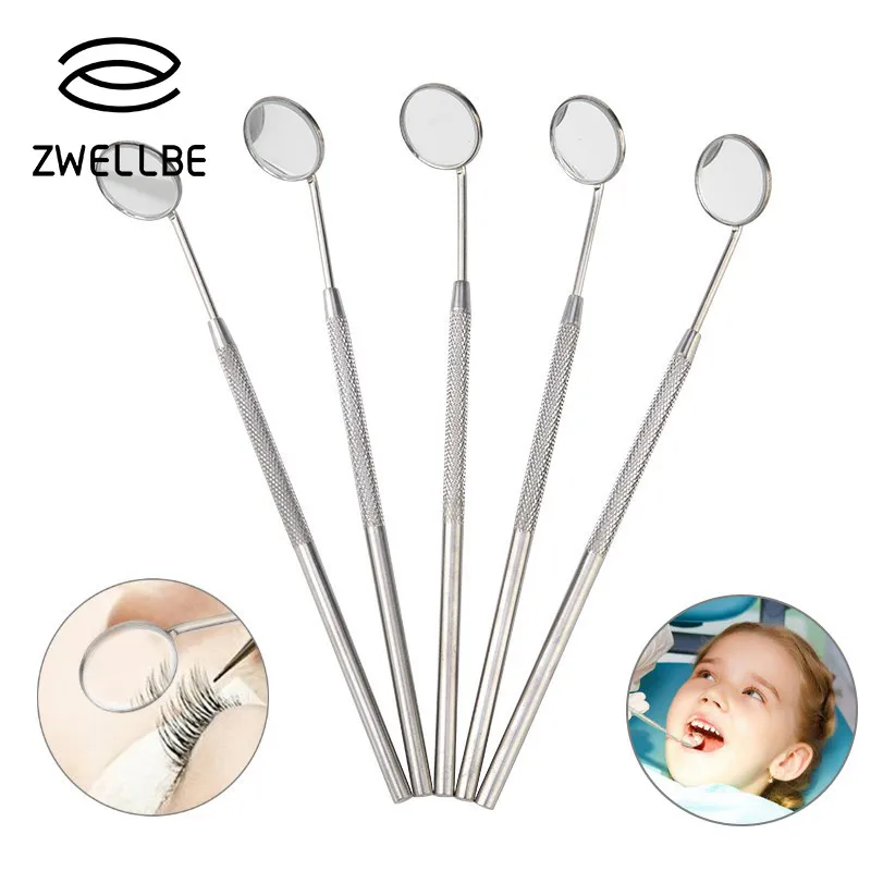 Zwellbe 5/10 шт. зеркало для проверки наращивание ресниц Нержавеющая сталь накладных