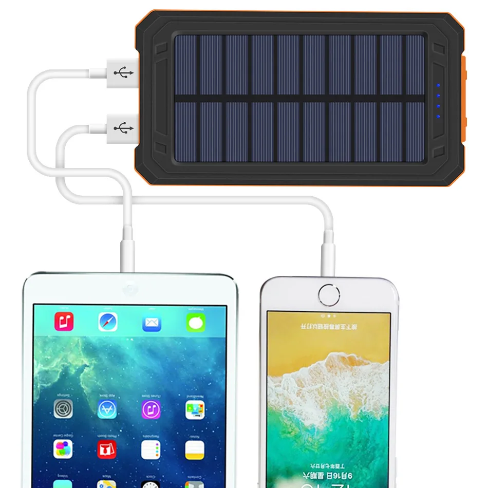 Tollcuudda 10000 mAh Солнечное Paverbank Зарядное устройство Портативный Мощность Pover Bank