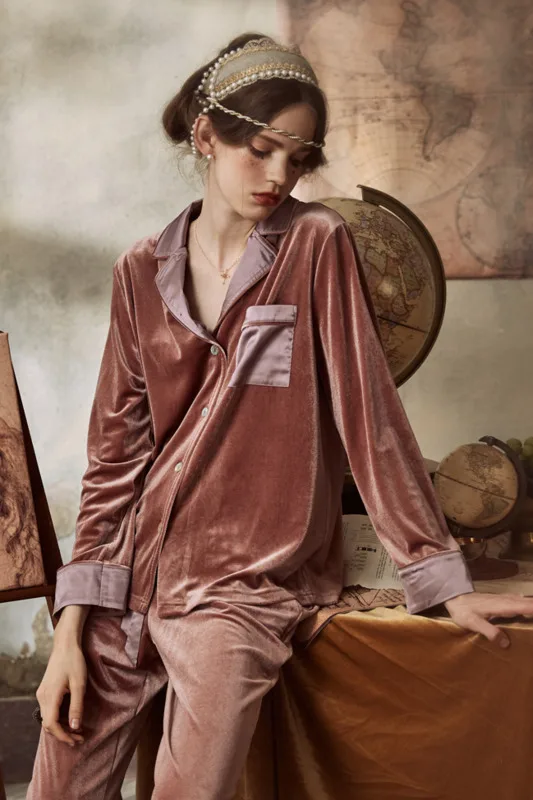 Модные пижамы женская одежда для сна с длинным рукавом осенне зимний пижамный