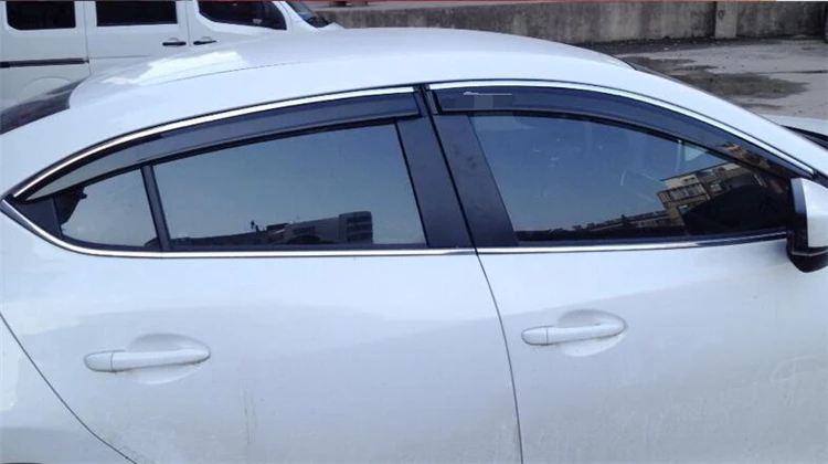 Пластиковый козырек для окон Mazda3 Axela 2014-2016, оттенки для вентиляционных отверстий, защита от солнца и дождя для Mazda3 Axela 4 шт./компл. от AliExpress WW