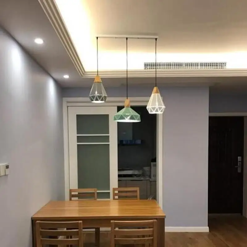 витрина Кухонная звезда Деревянные подвесные светильники 1-3 шт Северная Европа