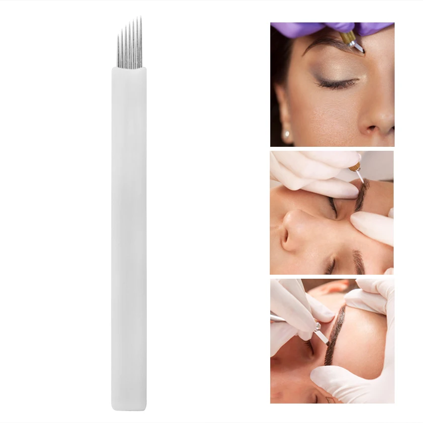 

Игла для татуировки, конические лезвия, вышивка, стерилизованная игла из нержавеющей стали для перманентного макияжа бровей, губ, век, микро...